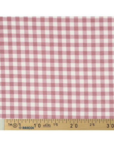 Tissu flanelle grands carreaux - Mauve et écru