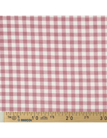 Tissu flanelle grands carreaux - Mauve et écru
