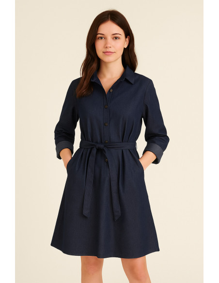 Tissu tencel denim - Bleu foncé