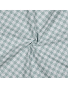 Tissu flanelle grands carreaux - Gris et écru