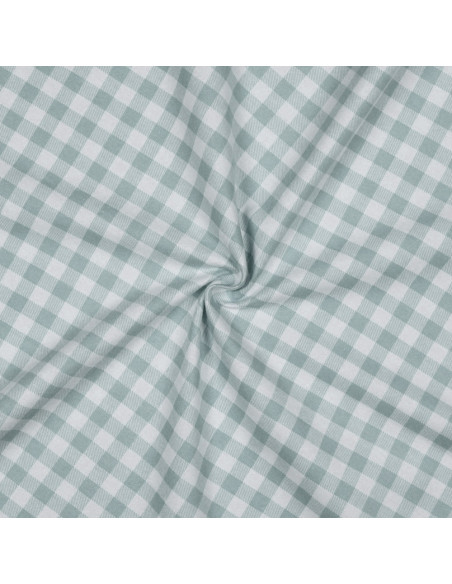 Tissu flanelle grands carreaux - Gris et écru