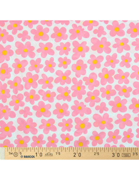 Tissu jersey fleurs - Rose