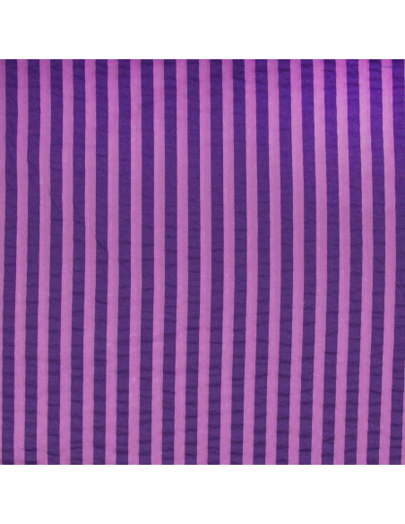 Tissu Seersucker à rayures larges - Jacinthe et violet