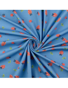 Tissu jersey Fraises - Bleu clair