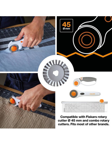 Lame rotative Fiskars zigzag Ø45 mm
