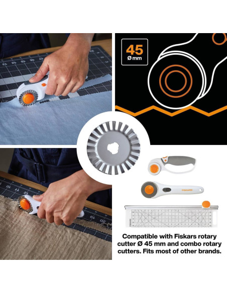 Lame rotative Fiskars zigzag Ø45 mm