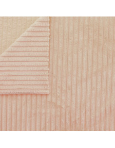 Tissu minky grosses côtes - Beige 2