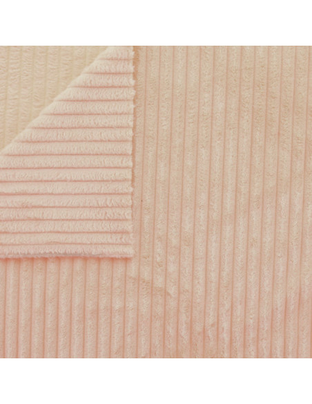 Tissu minky grosses côtes - Beige