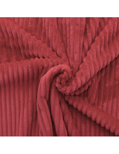 Tissu minky grosses côtes - Terracotta