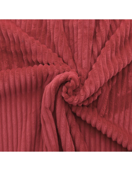 Tissu minky grosses côtes - Terracotta