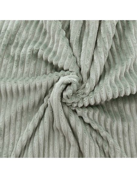 Tissu minky grosses côtes - Kaki