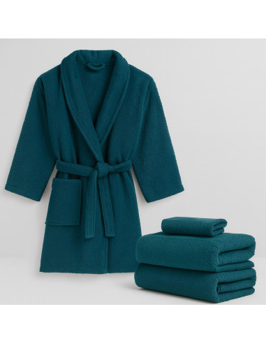 Tissu éponge - Bleu pétrole