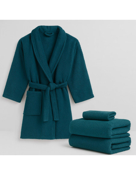 Tissu éponge - Bleu pétrole