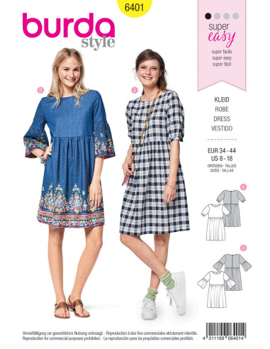 Patron de robe - Burda 6401
