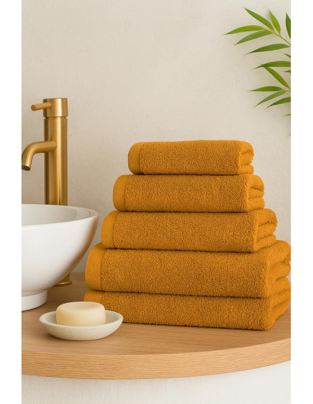 Tissu éponge - Jaune ocre