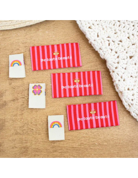 Lot de 6 étiquettes à coudre - Assortiment Lucky charm