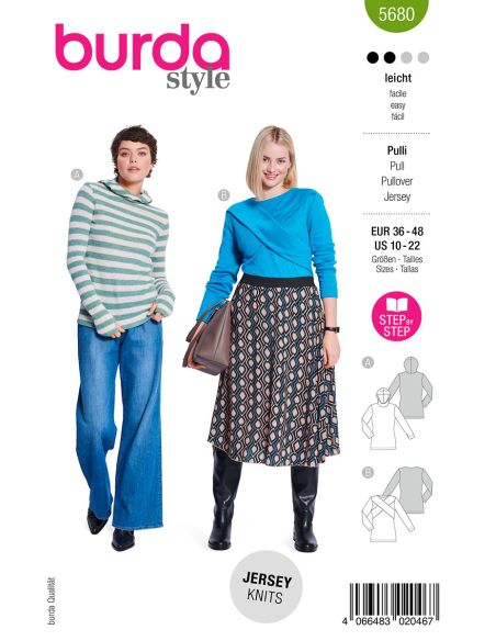 Patron de pull et T-shirt - Burda 5680