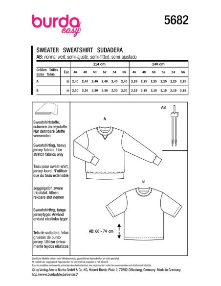 Patron de T-shirt - Burda 5682