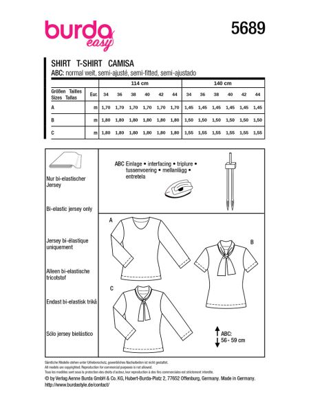 Patron de T-shirt - Burda 5689