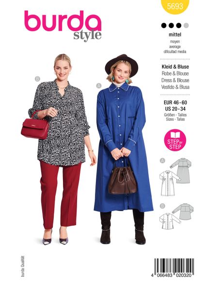 Patron de robe et chemisier - Burda 5693