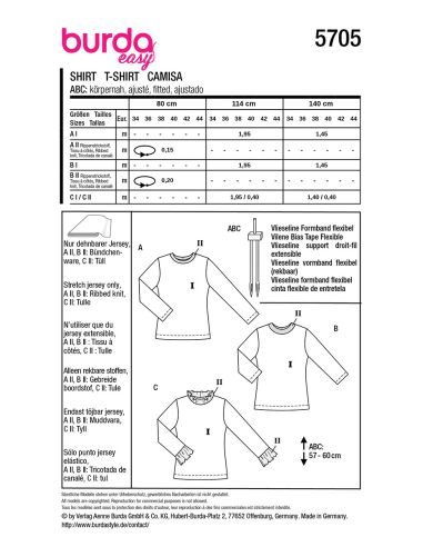 Patron de T-shirt - Burda 5705