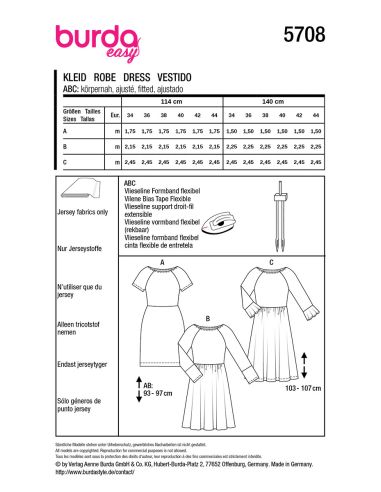 Patron de robe - Burda 5708