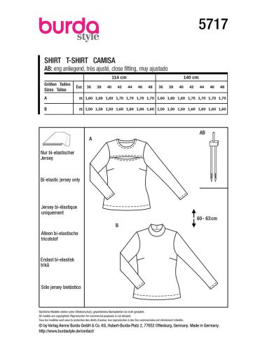 Patron de T-shirt - Burda 5717