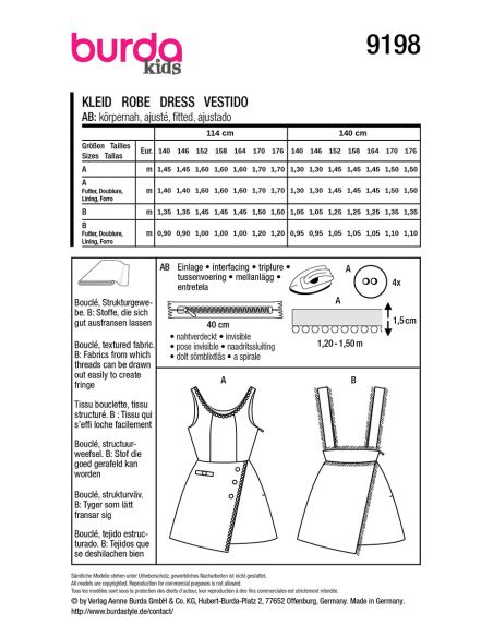 Patron de robe - Burda 9198