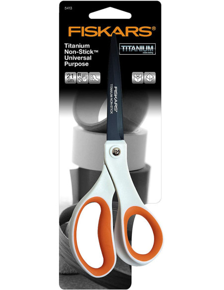 Ciseaux Fiskars titanium anti-adhésifs universels 21 cm