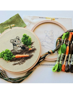 Kit broderie - Garden Mouse 2