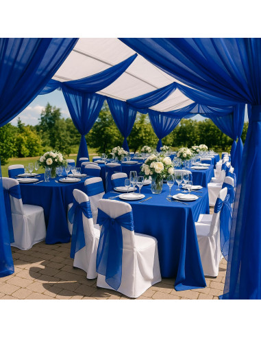 Tissu organza - Bleu foncé