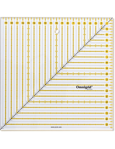 Règle patchwork Omnigrid carrée 20 x 20 cm