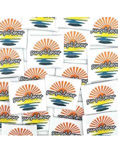 Lot de 5 étiquettes tissées à coudre Sunset Lover