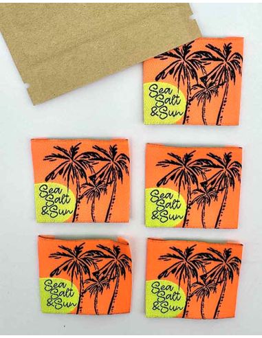 Lot de 5 étiquettes tissées à coudre Sea Salt & Sun