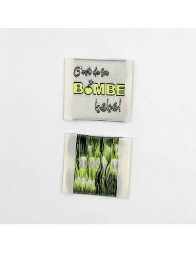 Lot de 5 étiquettes tissées à coudre C'est de la bombe Bébé !