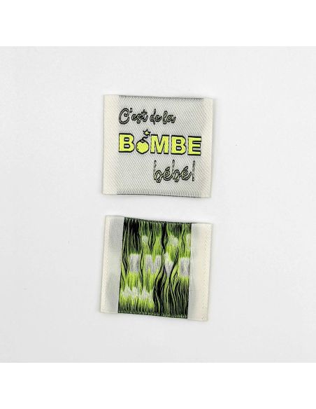 Lot de 5 étiquettes tissées à coudre C'est de la bombe Bébé !