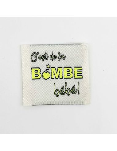 Lot de 5 étiquettes tissées à coudre C'est de la bombe Bébé !