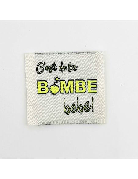 Lot de 5 étiquettes tissées à coudre C'est de la bombe Bébé !