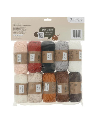 Sachet de 10 pelotes Scheepjes Catona Colour Pack - Cookies