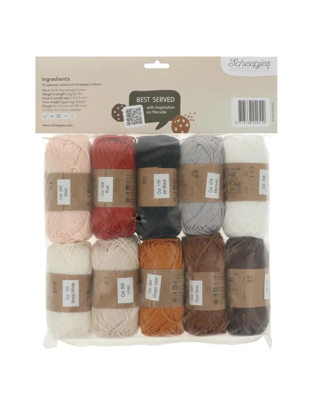 Sachet de 10 pelotes Scheepjes Catona Colour Pack - Cookies
