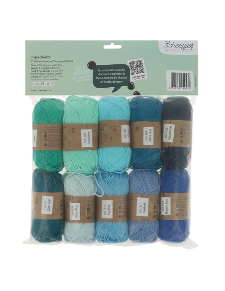 Sachet de 10 pelotes Scheepjes Catona Colour Pack - Blueberry Fizz