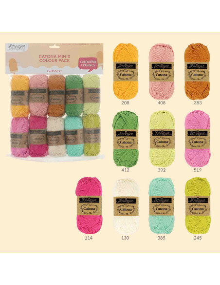 Sachet de 10 pelotes Scheepjes Catona Colour Pack - Creamsicle