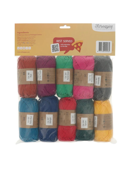 Sachet de 10 pelotes Scheepjes Catona Colour Pack - Pizza pie