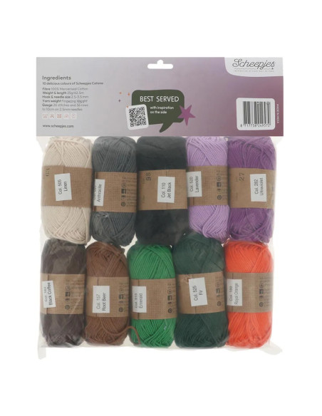 Sachet de 10 pelotes Scheepjes Catona Colour Pack - Midnight feast