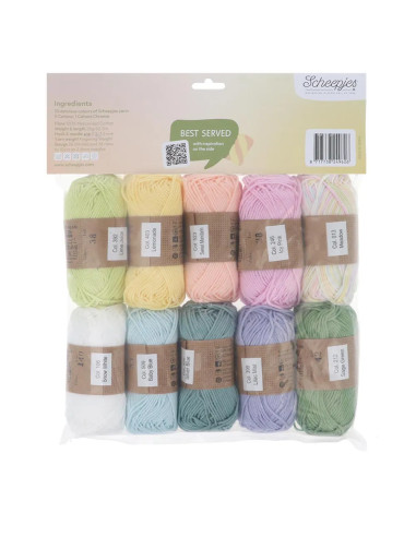 Sachet de 10 pelotes Scheepjes Catona Colour Pack - Marshmallow mix