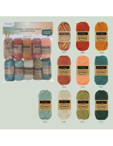 Sachet de 10 pelotes Scheepjes Catona Colour Pack - Harvest tart