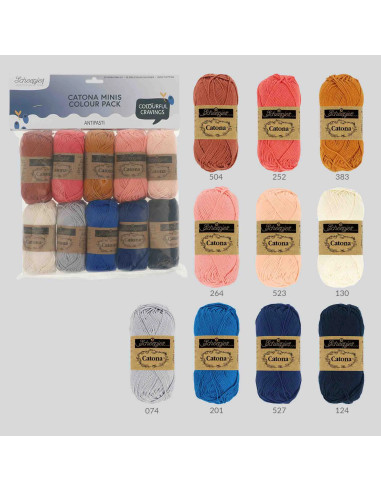 Sachet de 10 pelotes Scheepjes Catona Colour Pack - Antipasti