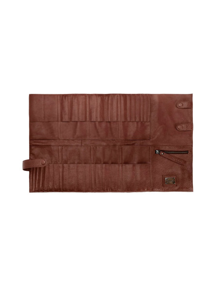 Etui de rangement en cuir pour aiguilles circulaires Muud Stockholm XL - Rich Brown