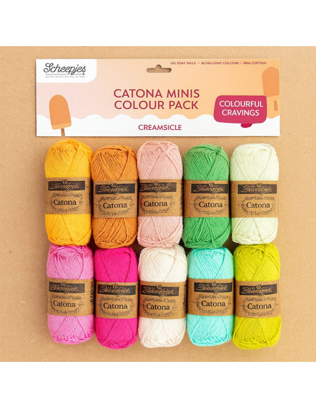 Sachet de 10 pelotes Scheepjes Catona Colour Pack - Creamsicle