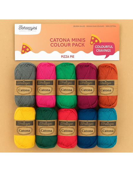 Sachet de 10 pelotes Scheepjes Catona Colour Pack - Pizza pie
